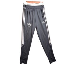 Adidas AeroReady Soccer Training Pants Gray Youth 13-14 3-Stripe Jogger